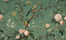 3D обои с рисунком птицы Design Studio 3D Chinoiserie birds AG-CB-015