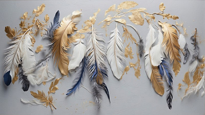 Панно AG-FT-004, Feathers, Design Studio 3D